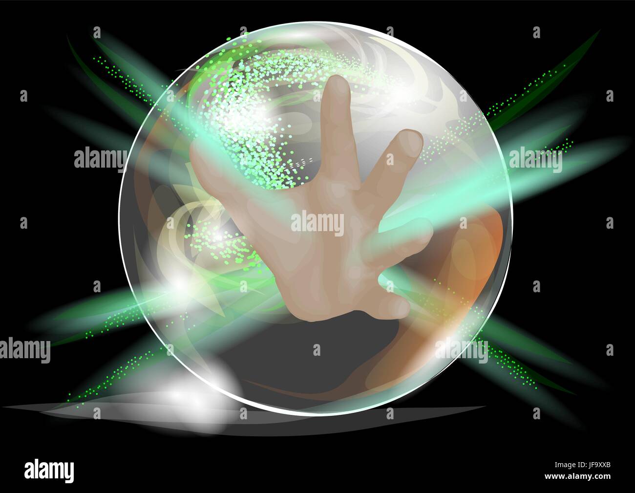 crystal ball with hand Stock Vector Image & Art Alamy