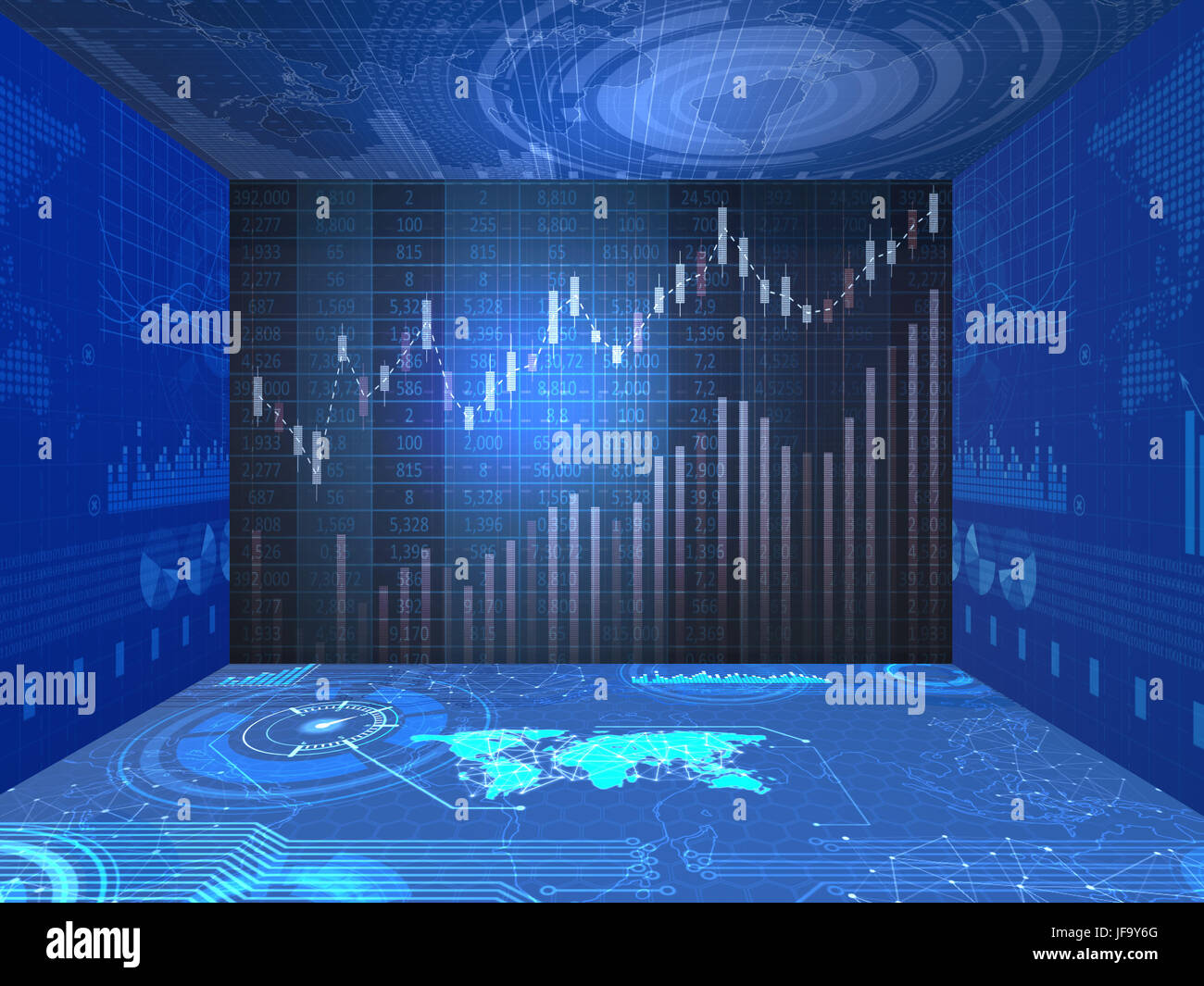 Abstract illustration with charts and graphs Stock Photo - Alamy