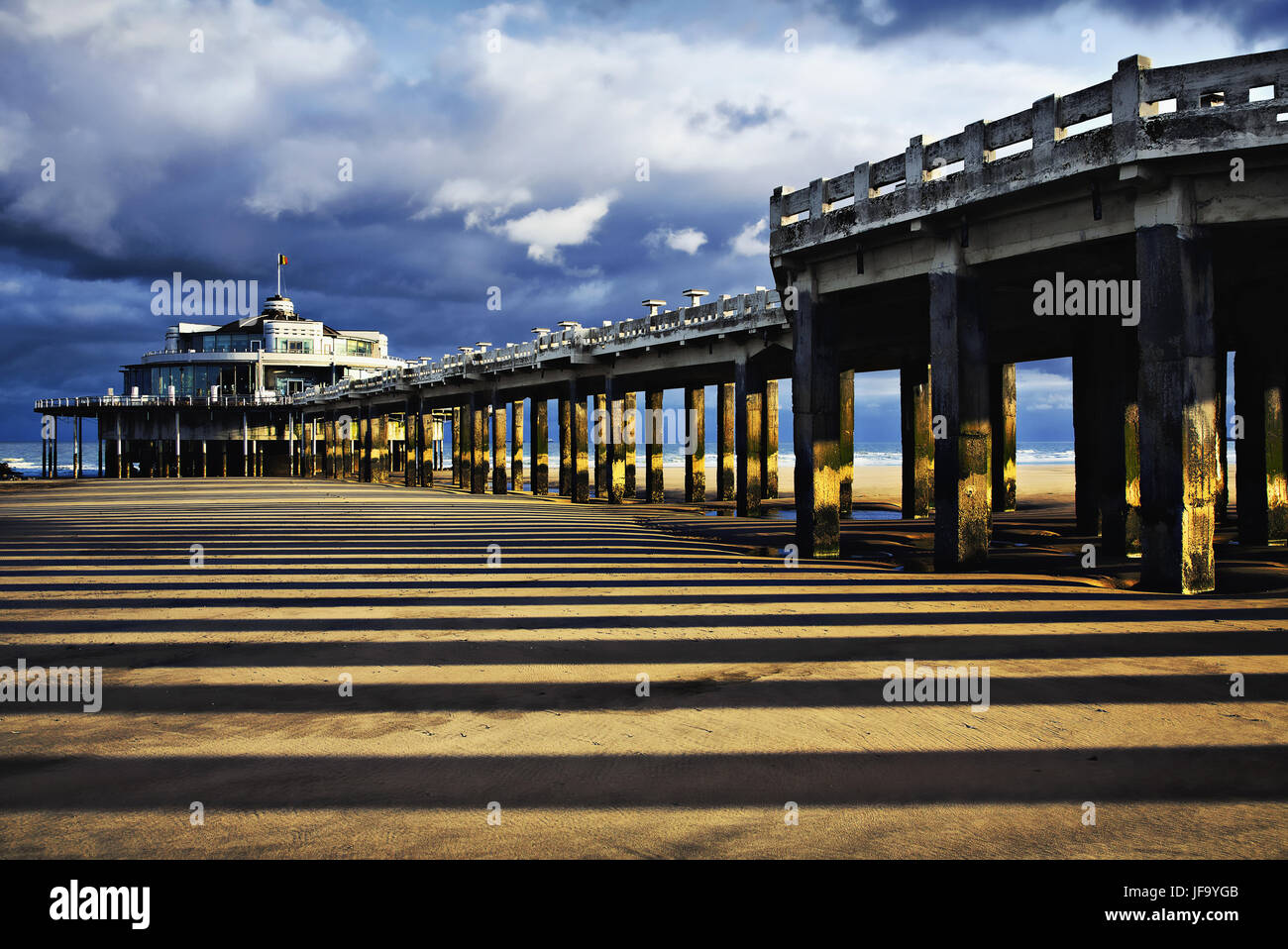 Pier of Blankenberge, Flanders, Belgium Stock Photo