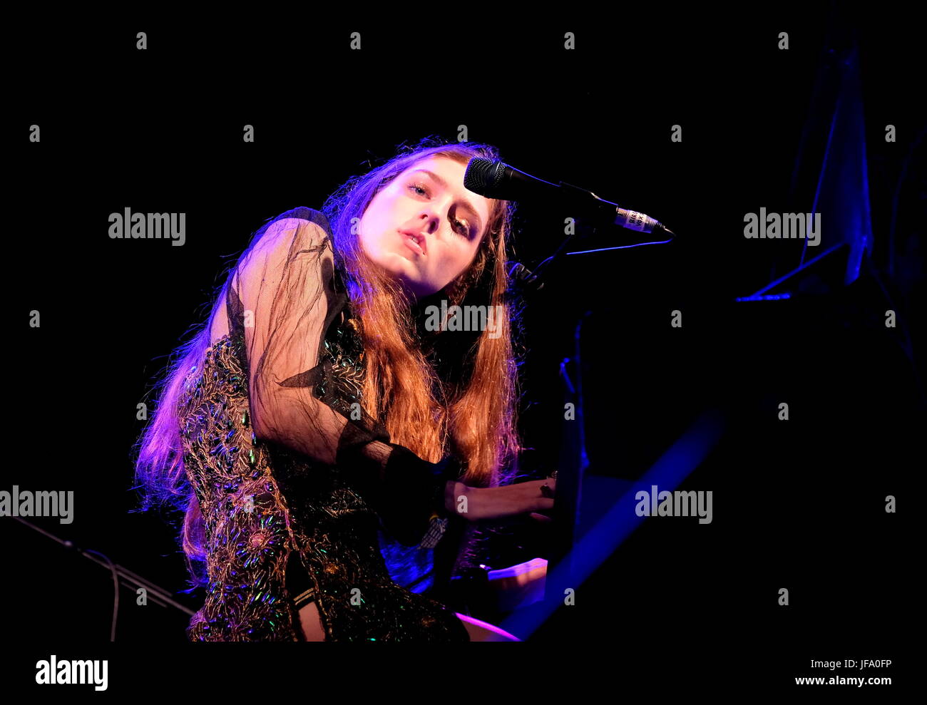 Birdy  - Jasmine Lucilla Elizabeth Jennifer van den Bogaerde aka Birdy performing at Glastonbury Festival 24 June 2017 Stock Photo