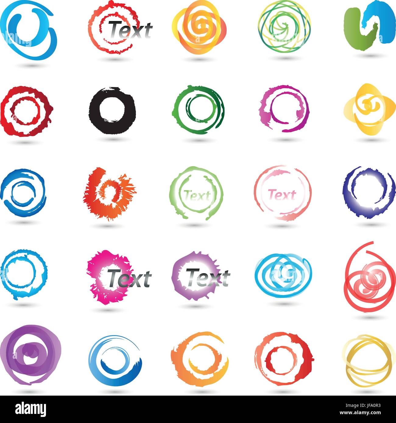circles,spirals collection,colored Stock Vector