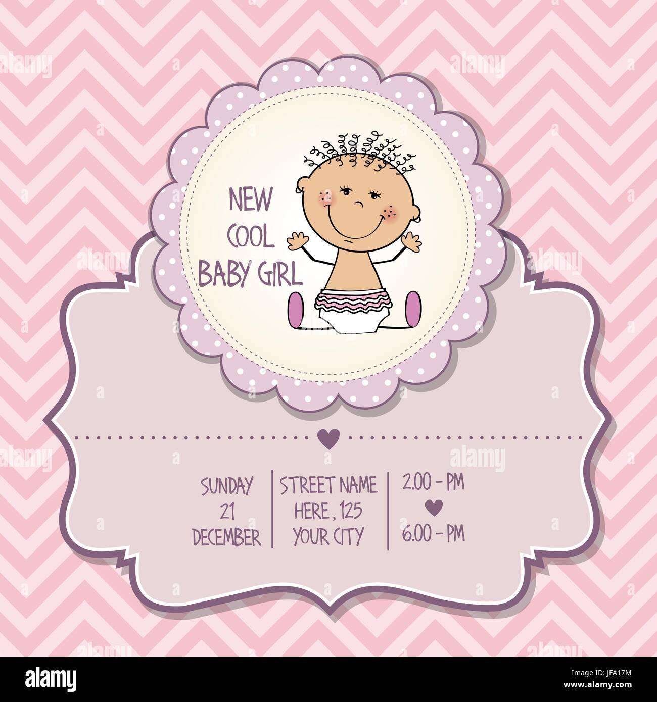 baby girl shower card Stock Vector Image & Art - Alamy