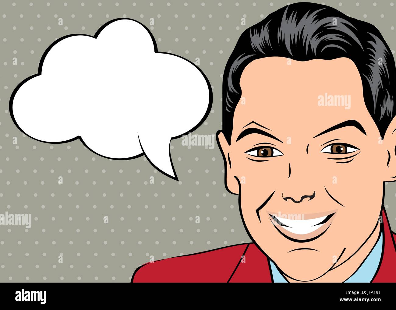 smiling businessman, pop art style Stock Vector