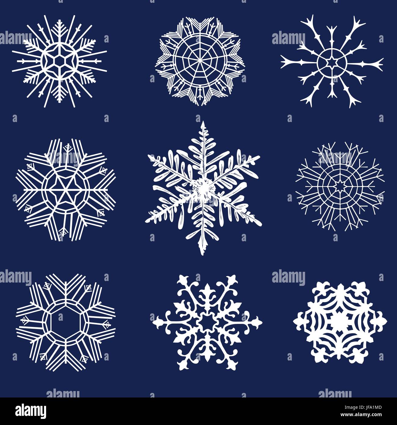 Different snowflakes set Stock Vector