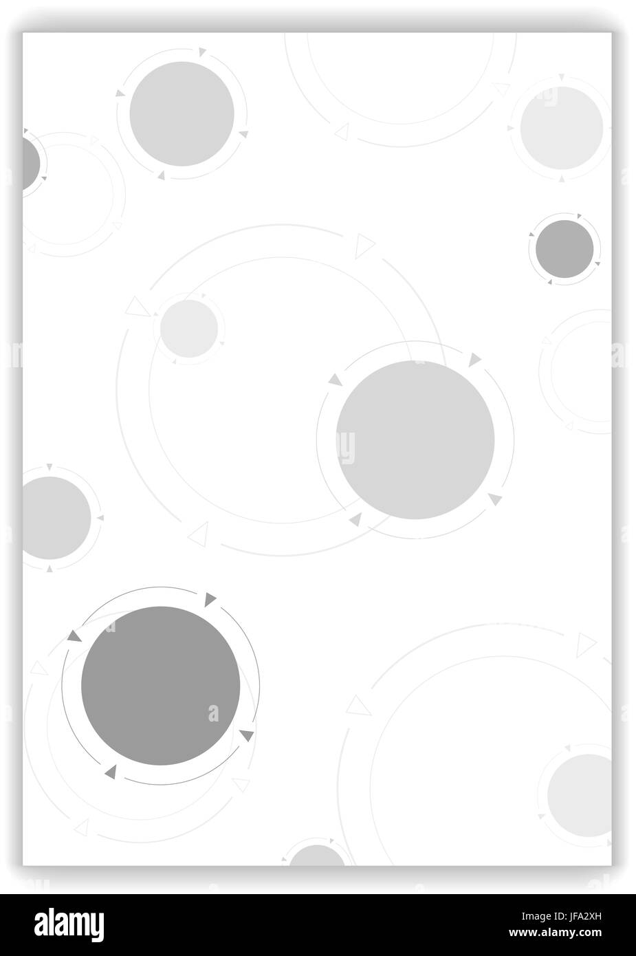Grey tech circles abstract background Stock Photo