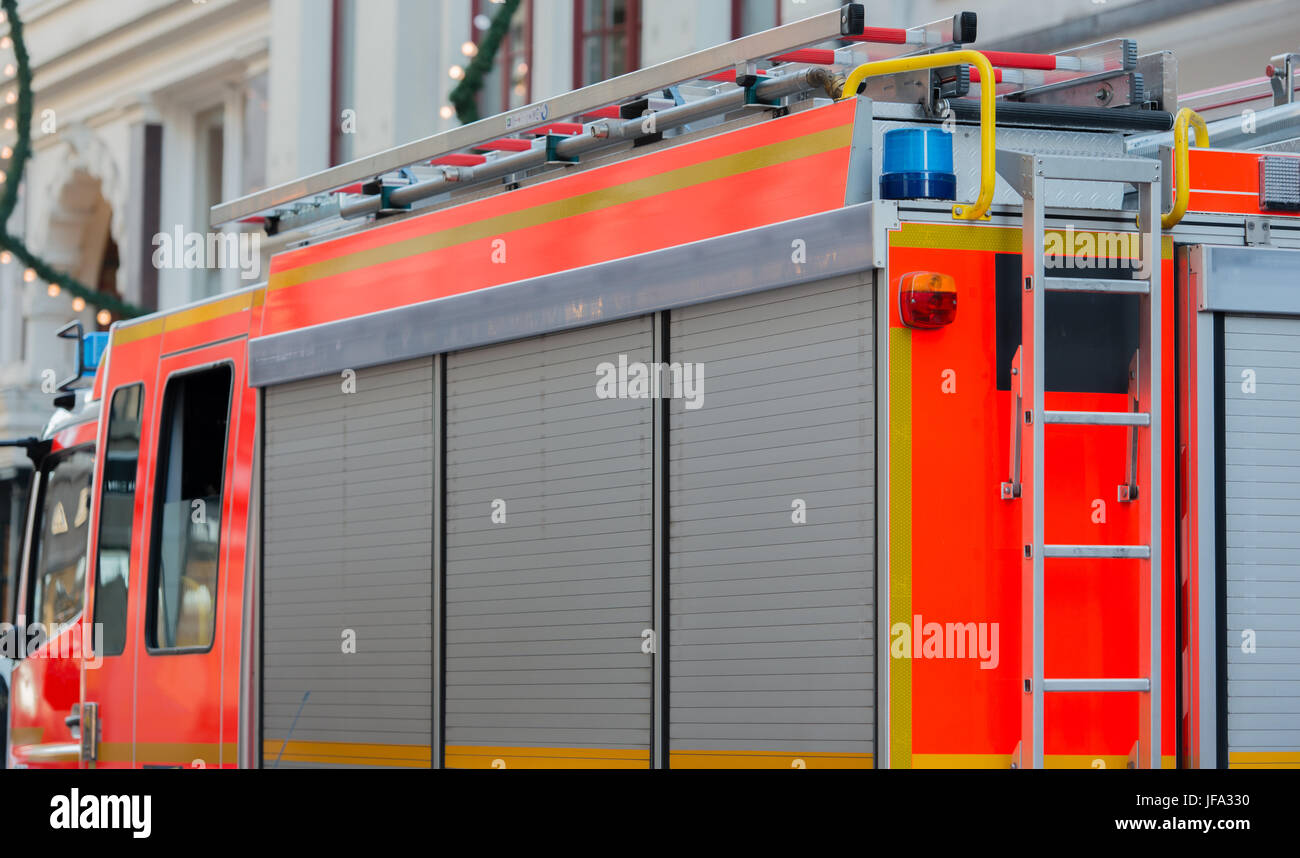 Fire engines for firefighting Stock Photo