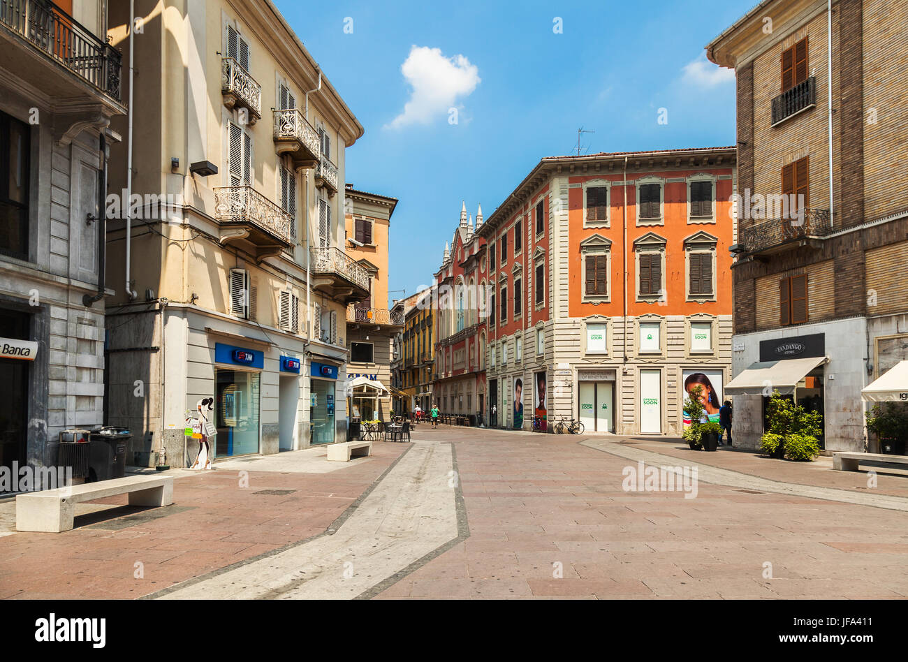 The historic centre of Allesanria, Italy. Stock Photo