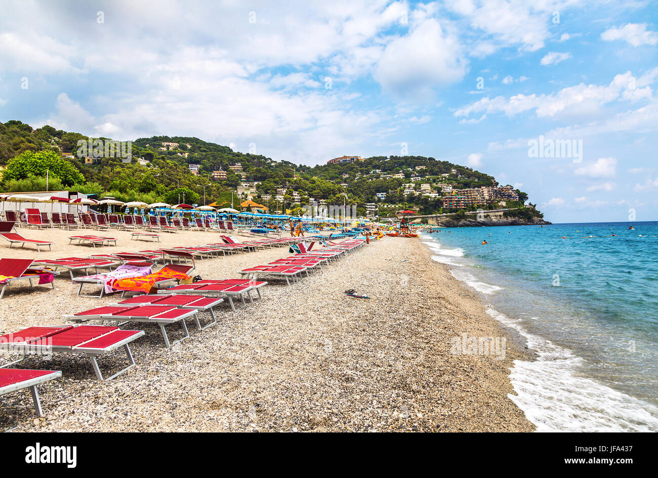 Spotorno beach, Italy Stock Photo