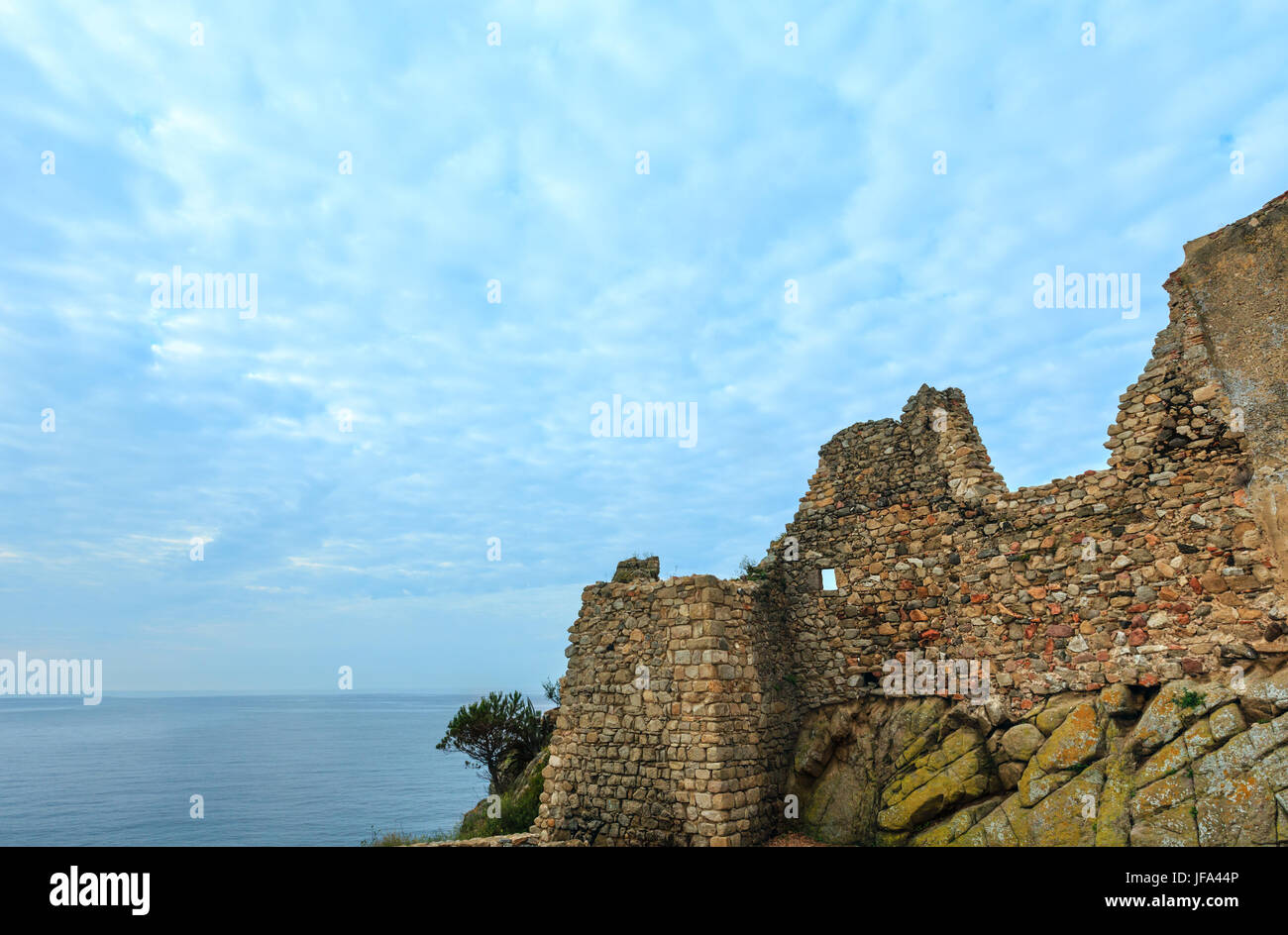 Castle ruins, Palamos, Spain. Stock Photo
