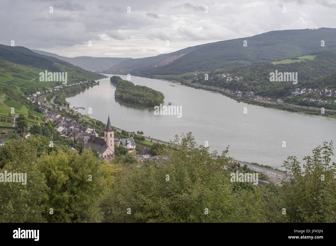 Middle-Rhine-Valley nearby Lorch, Germany Stock Photo