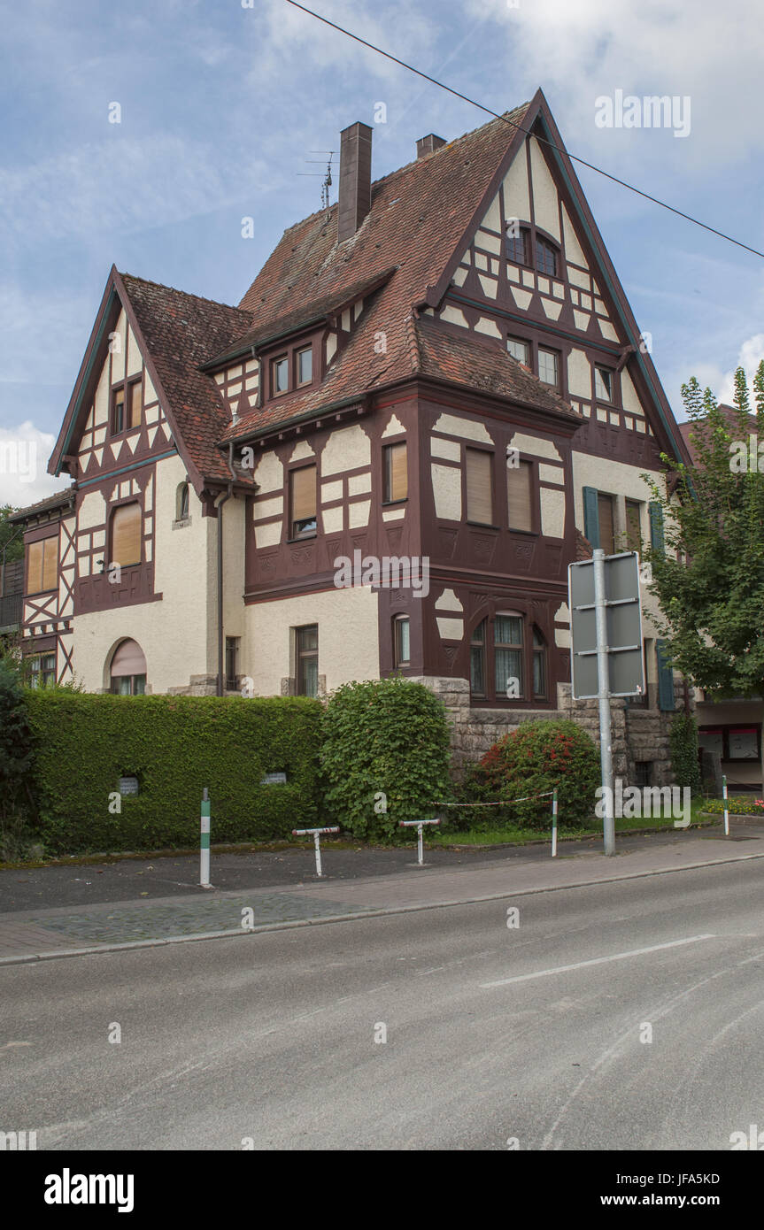 Half-Timbering house in Crailsheim, Germany Stock Photo