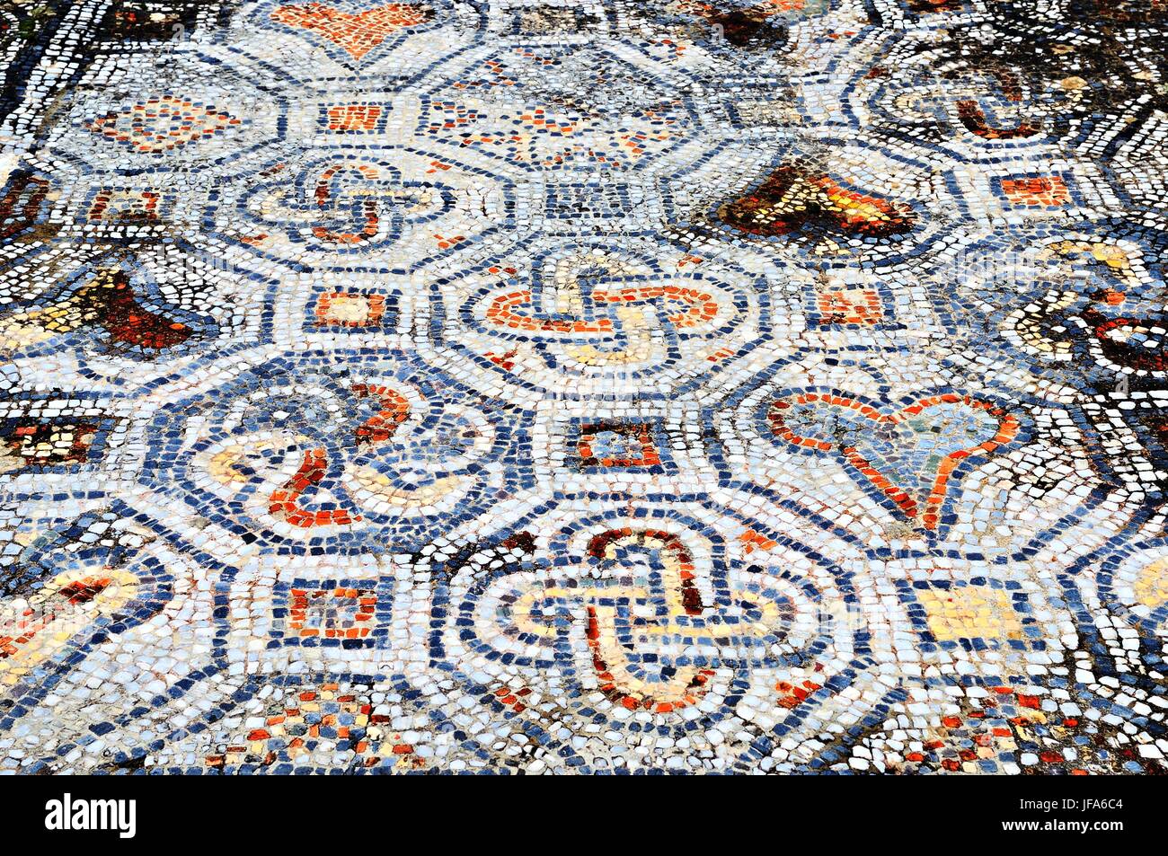 Ceramic mosaic floor in Ephesus Turkey Stock Photo