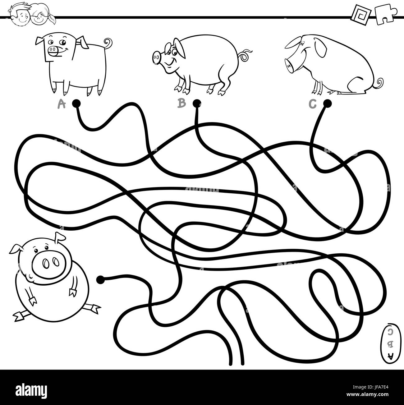 path game coloring page Stock Photo