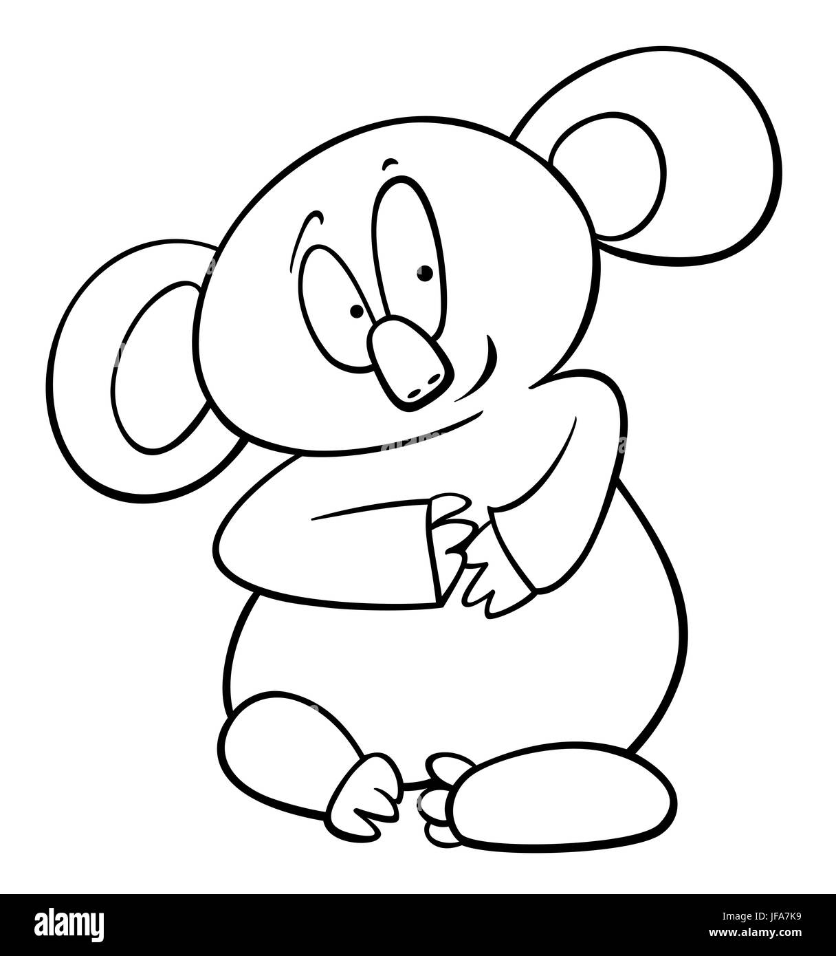 koala cartoon coloring page Stock Photo