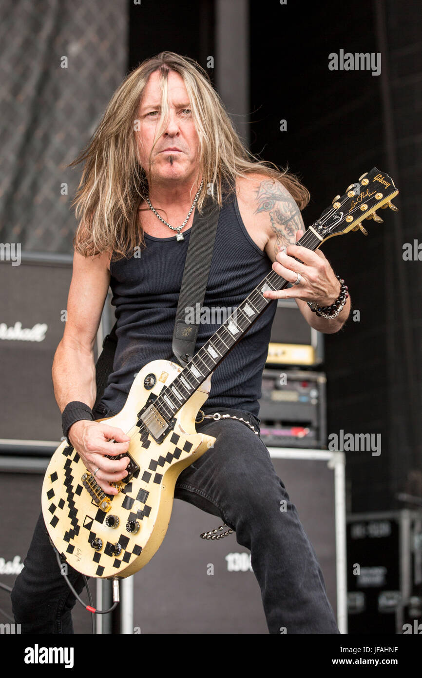 Milwaukee, Wisconsin, USA. 29th June, 2017. JEFF 'BLANDO' BLAND of Slaughter performs live at Henry Maier Festival Park during Summerfest in Milwaukee, Wisconsin Credit: Daniel DeSlover/ZUMA Wire/Alamy Live News Stock Photo