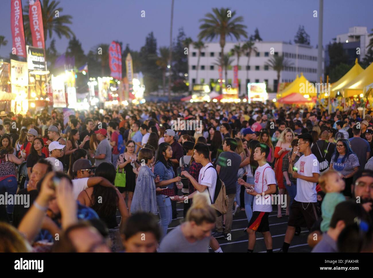 Arcadia, California, USA. 30th June, 2017. The crowd at the '626 Night Market' on June 30, 2017 in Arcadia, California, an event that attracts all generations of the Chinese American community and showcases many San Gabriel Valley food vendors. Credit: Ringo Chiu/ZUMA Wire/Alamy Live News Stock Photo