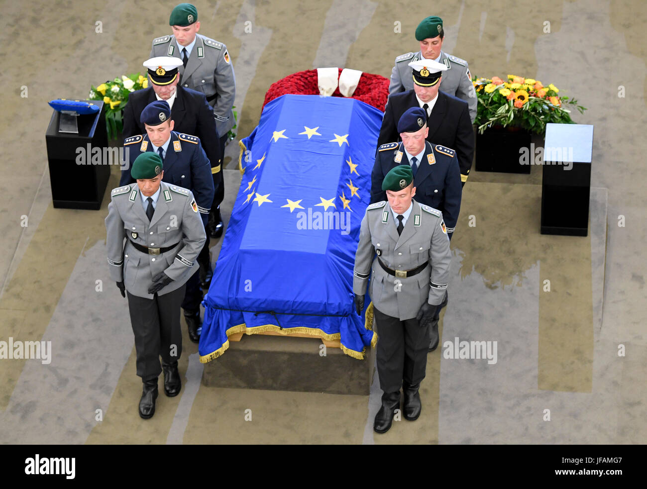 Strasbourg France 1st July 2017 The coffin with late chancellor Strasbourg France 1st July 2017 The coffin with late chancellor