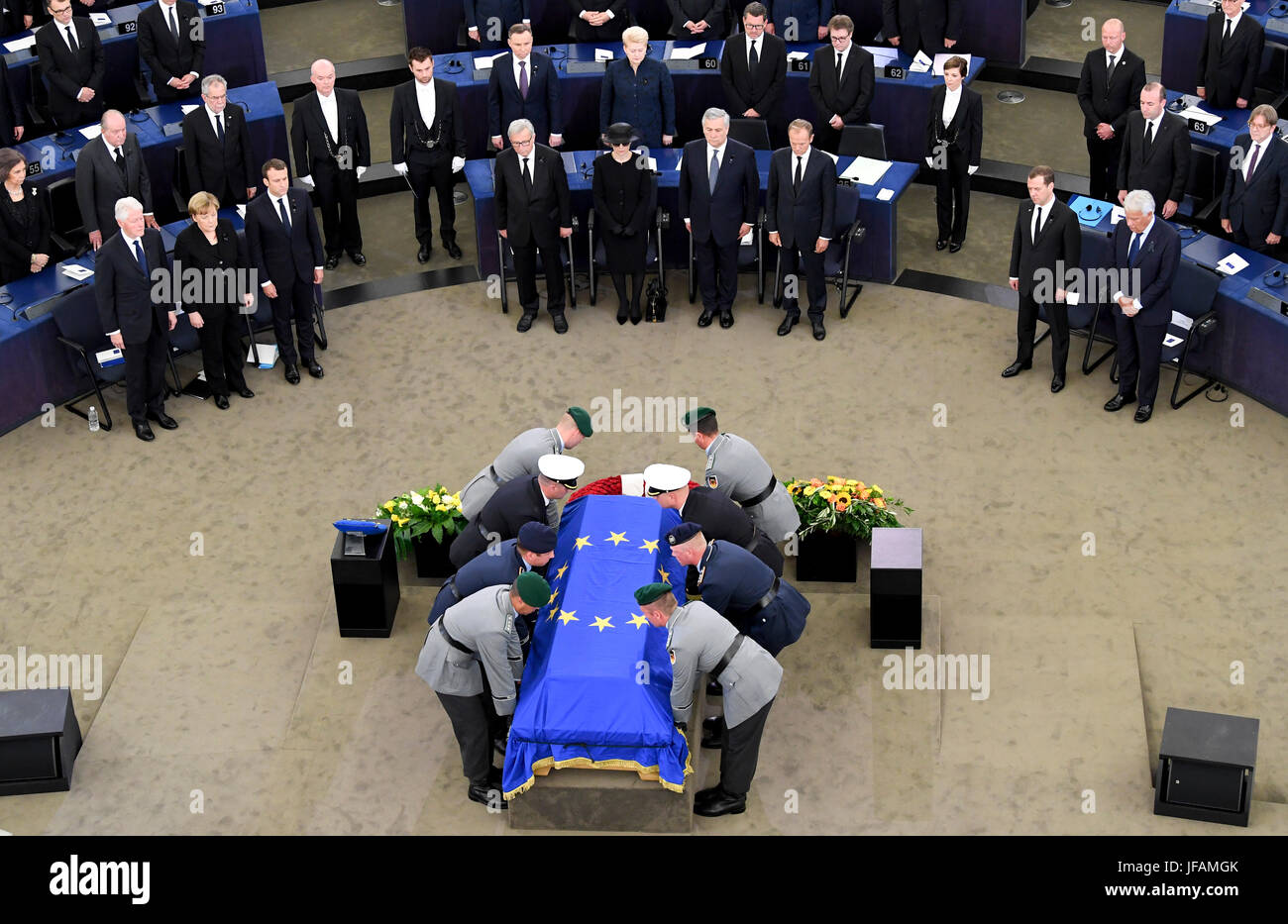Strasbourg France 1st July 2017 The coffin with late chancellor Strasbourg France 1st July 2017 The coffin with late chancellor