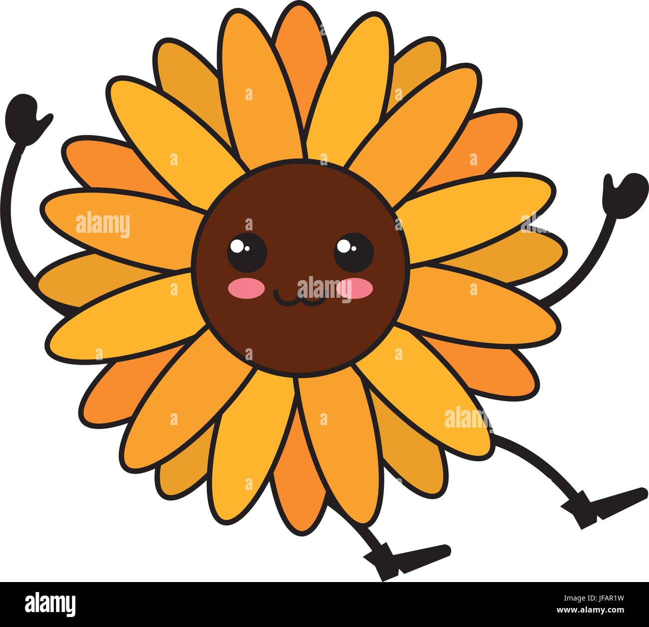 cute sunflower kawaii character vector illustration design Stock Vector ...