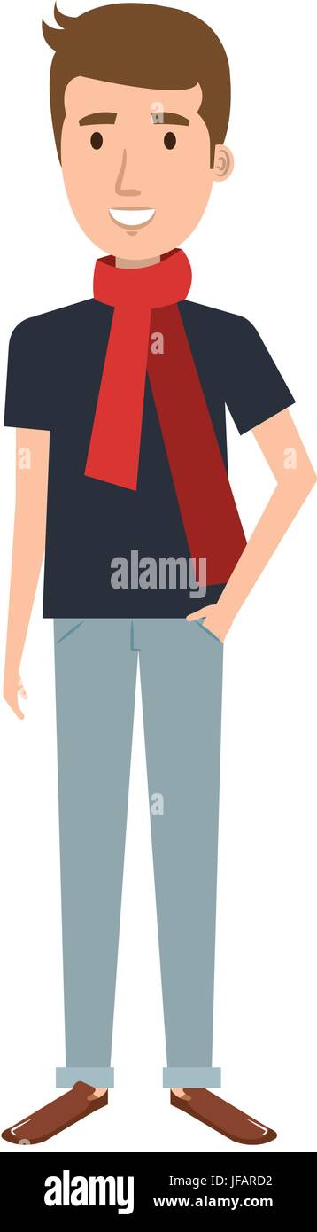 young man model avatar character vector illustration design Stock ...