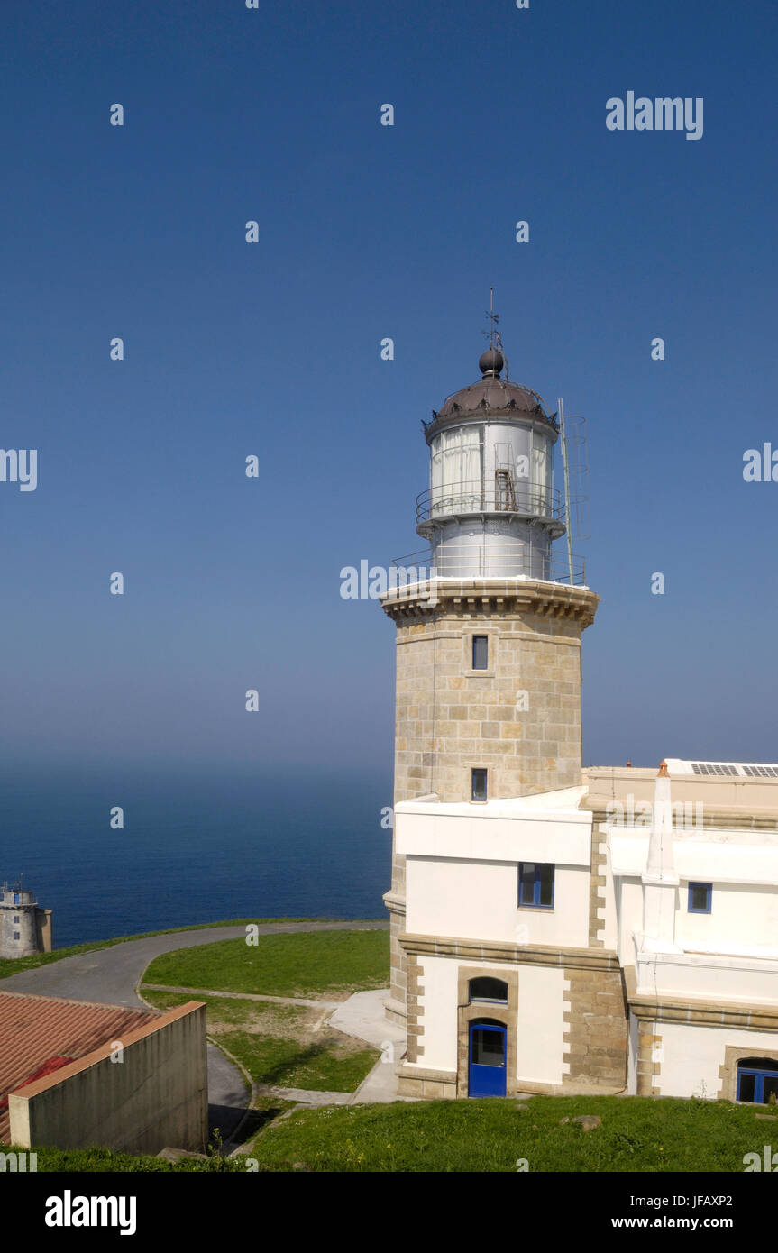Basque Lighthouse lighthouse of Cape Machichaco, Vizcaya, Basque Country, Spain Stock ...