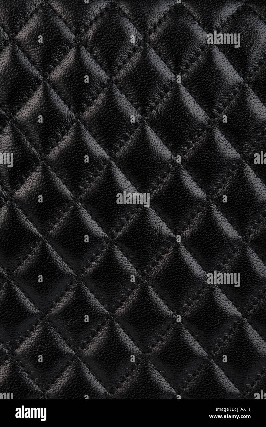 black quilted leather background, Stock image