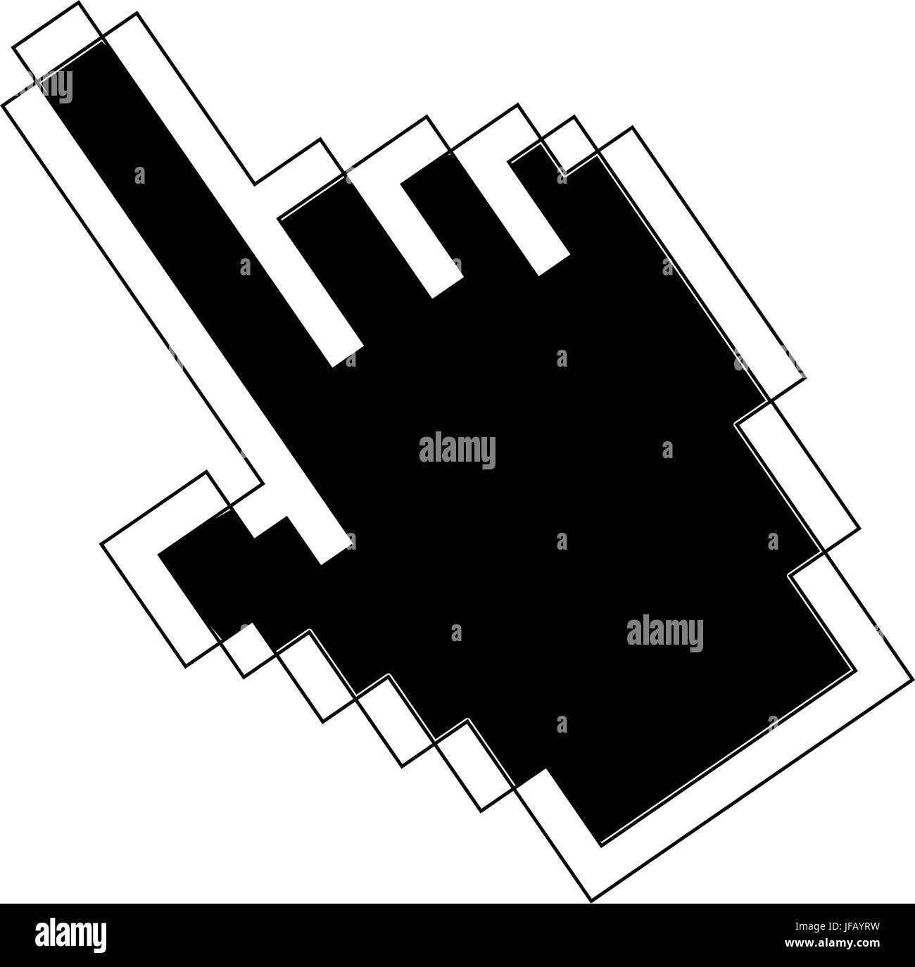 hand cursor icon over white background vector illustration Stock Vector ...