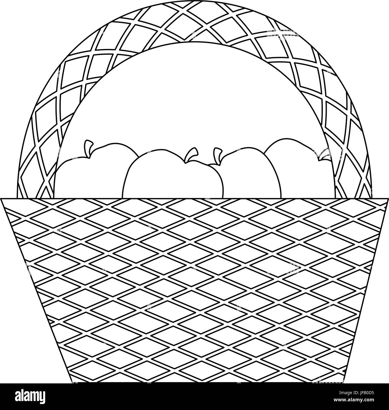 picnic basket with food icon over white background vector illustration ...
