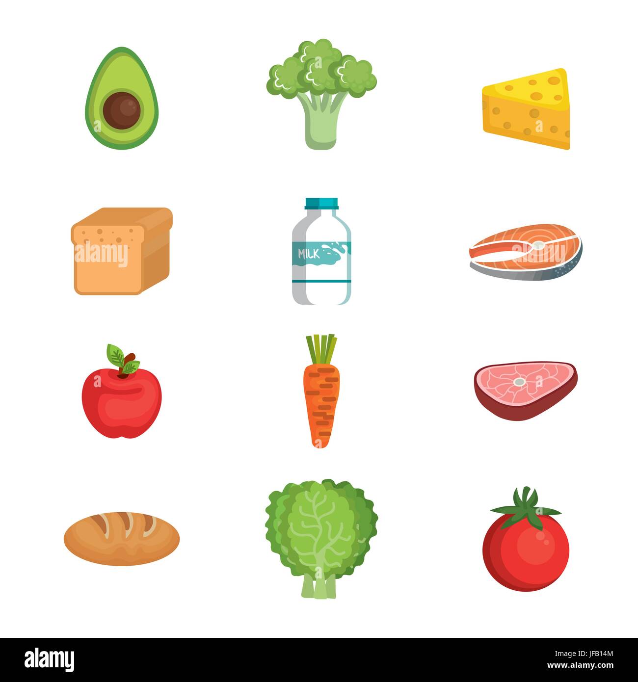 Healthy food icon set over white background vector illustration Stock ...