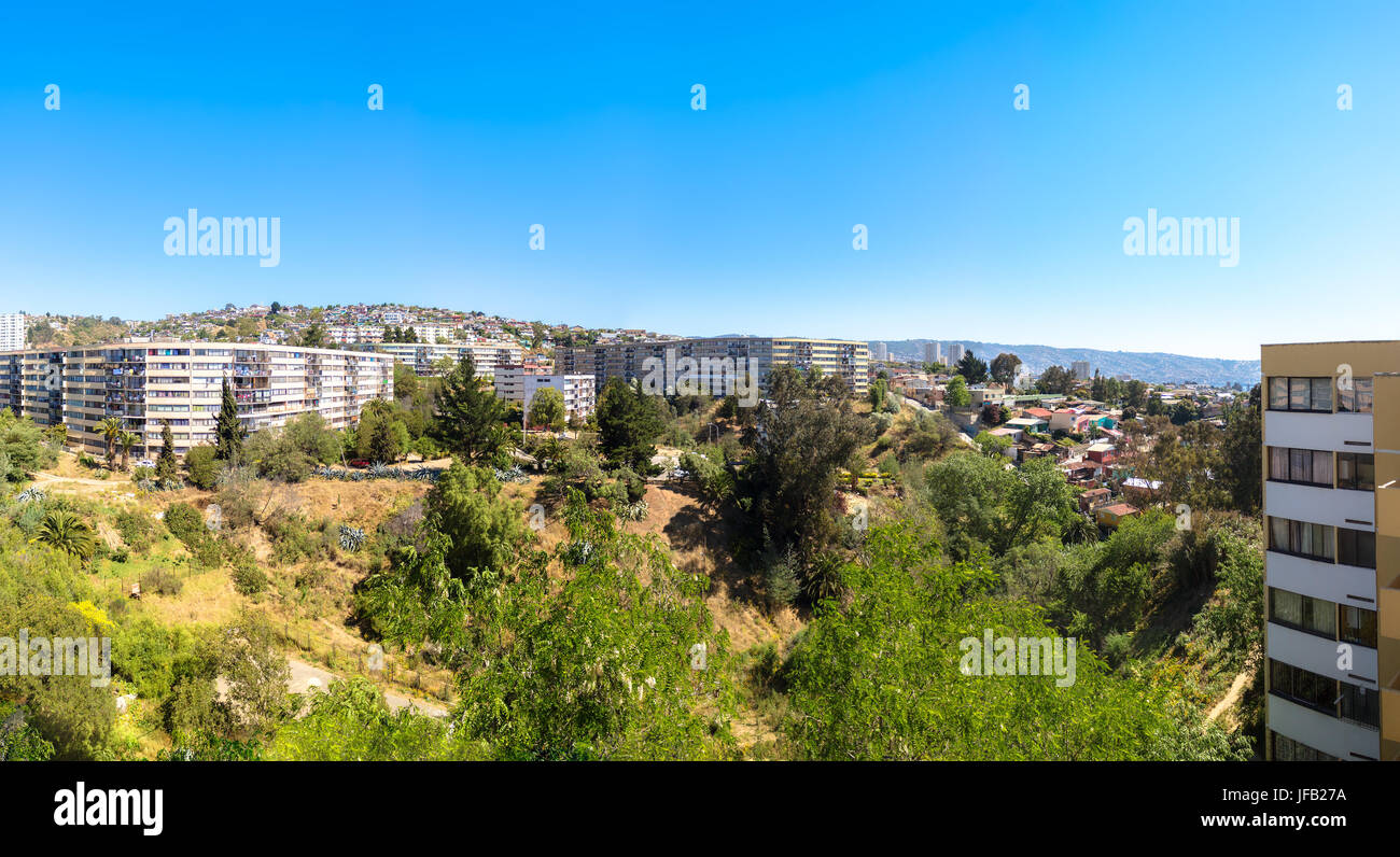 Panoramic view ofthe hill of Vina del Mar, Chile Stock Photo