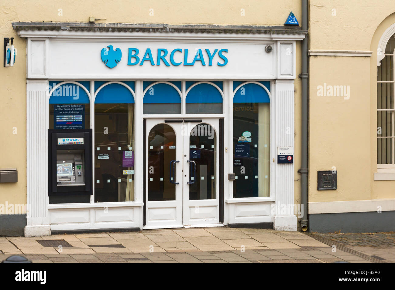 Barclays Bank exterior in High Street at Marlborough, Wiltshire UK in June Stock Photo
