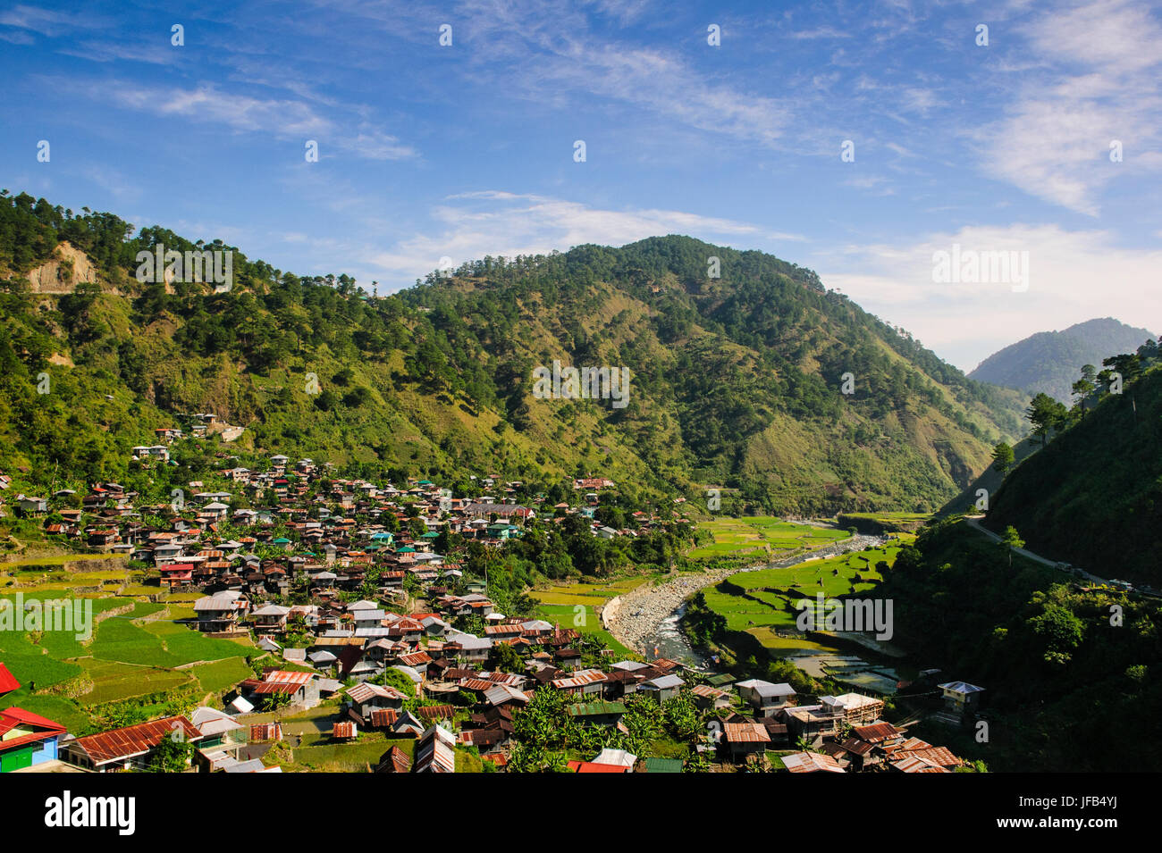 Along the rice terraces from Bontoc to Banaue, Luzon, Philippines Stock ...