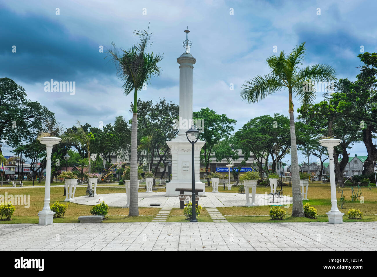 Monument before Fort San Pedro, Cebu City, Cebu, Philippines Stock Photo