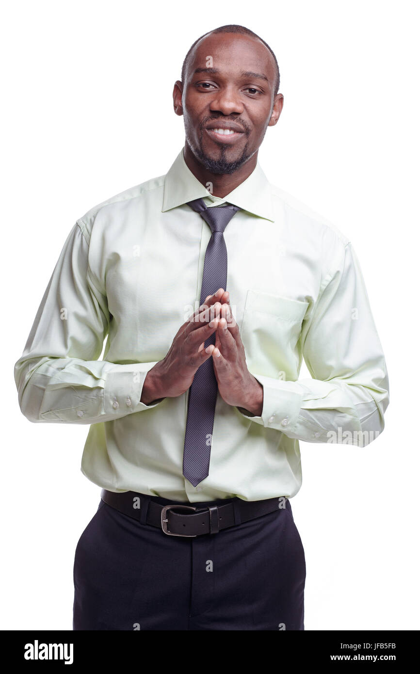 portrait of handsome young black african smiling man Stock Photo