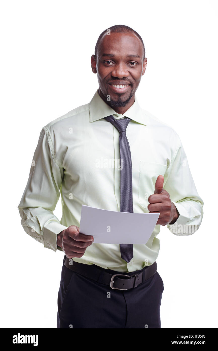 portrait of handsome young black african smiling man Stock Photo