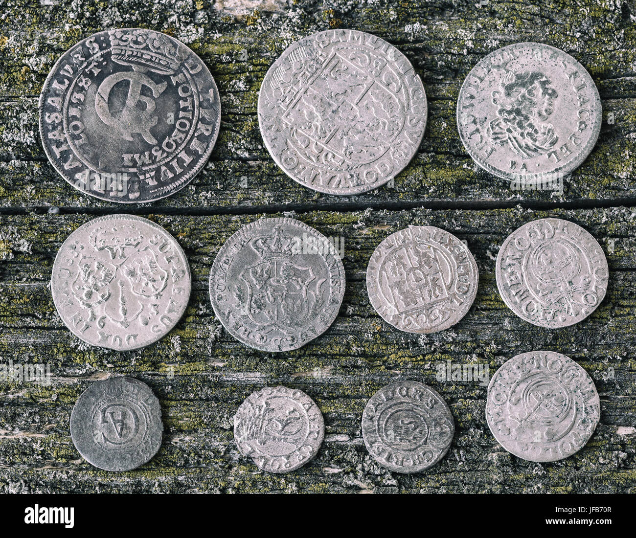 old metal coins Stock Photo Alamy