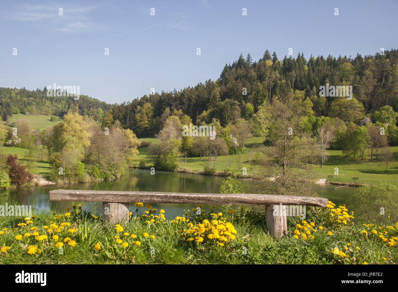 Diebach Lake in Fichtenberg, Germany Stock Photo