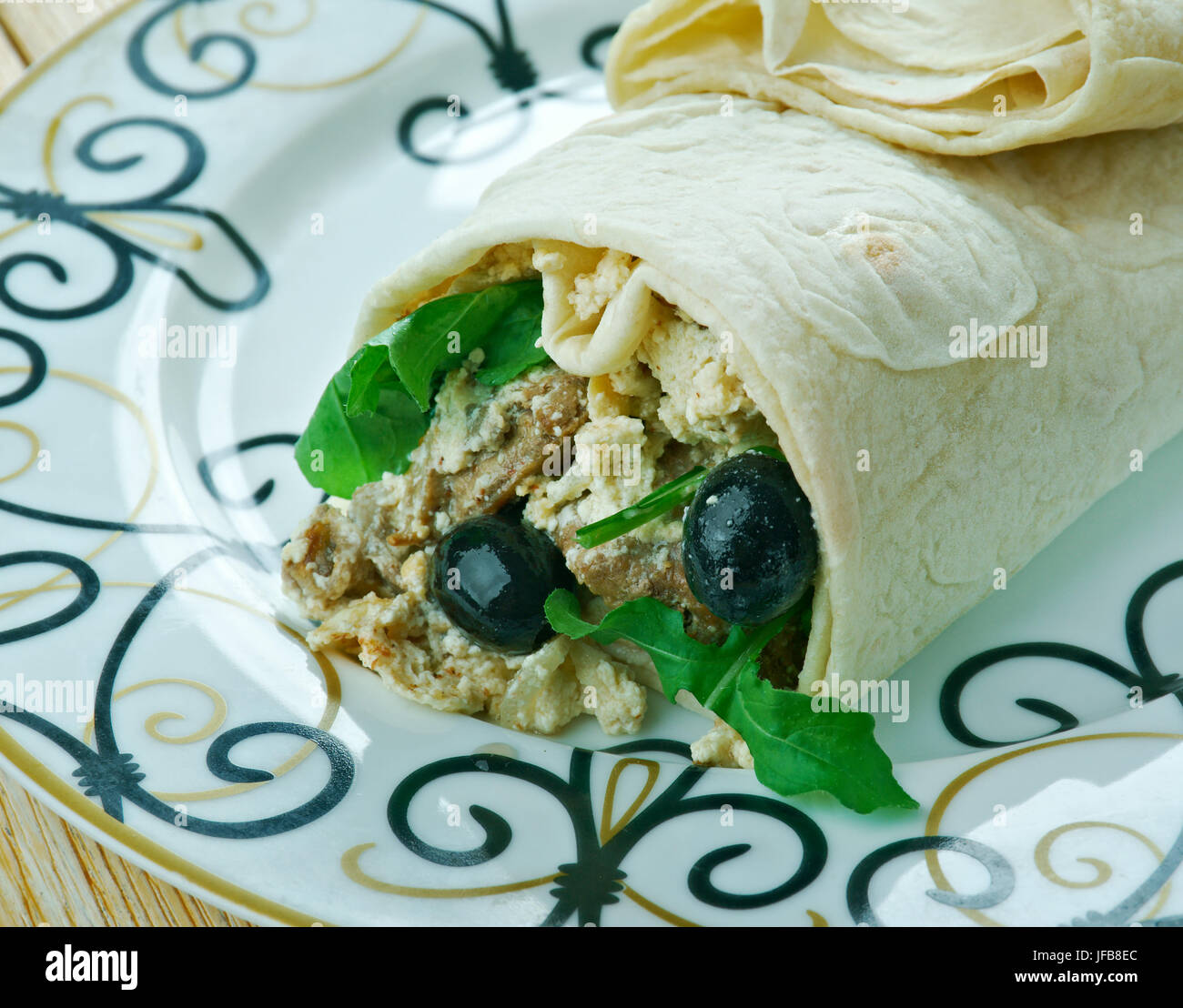Moroccan flatbread wraps with harissa Stock Photo Alamy