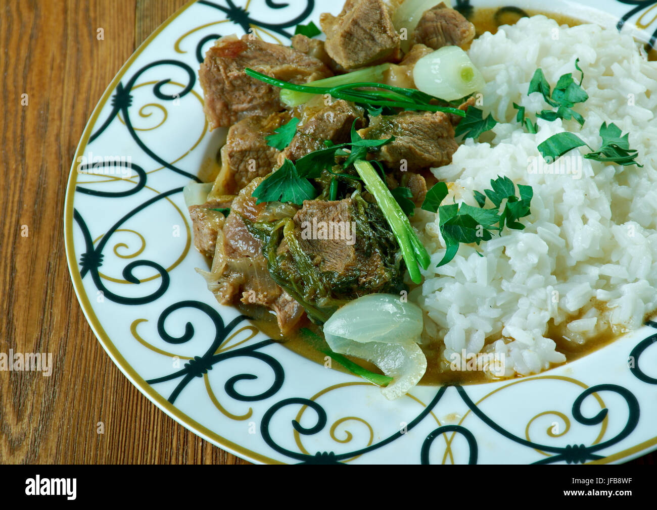 lamb with cardamom. Turkish meat dish Stock Photo Alamy