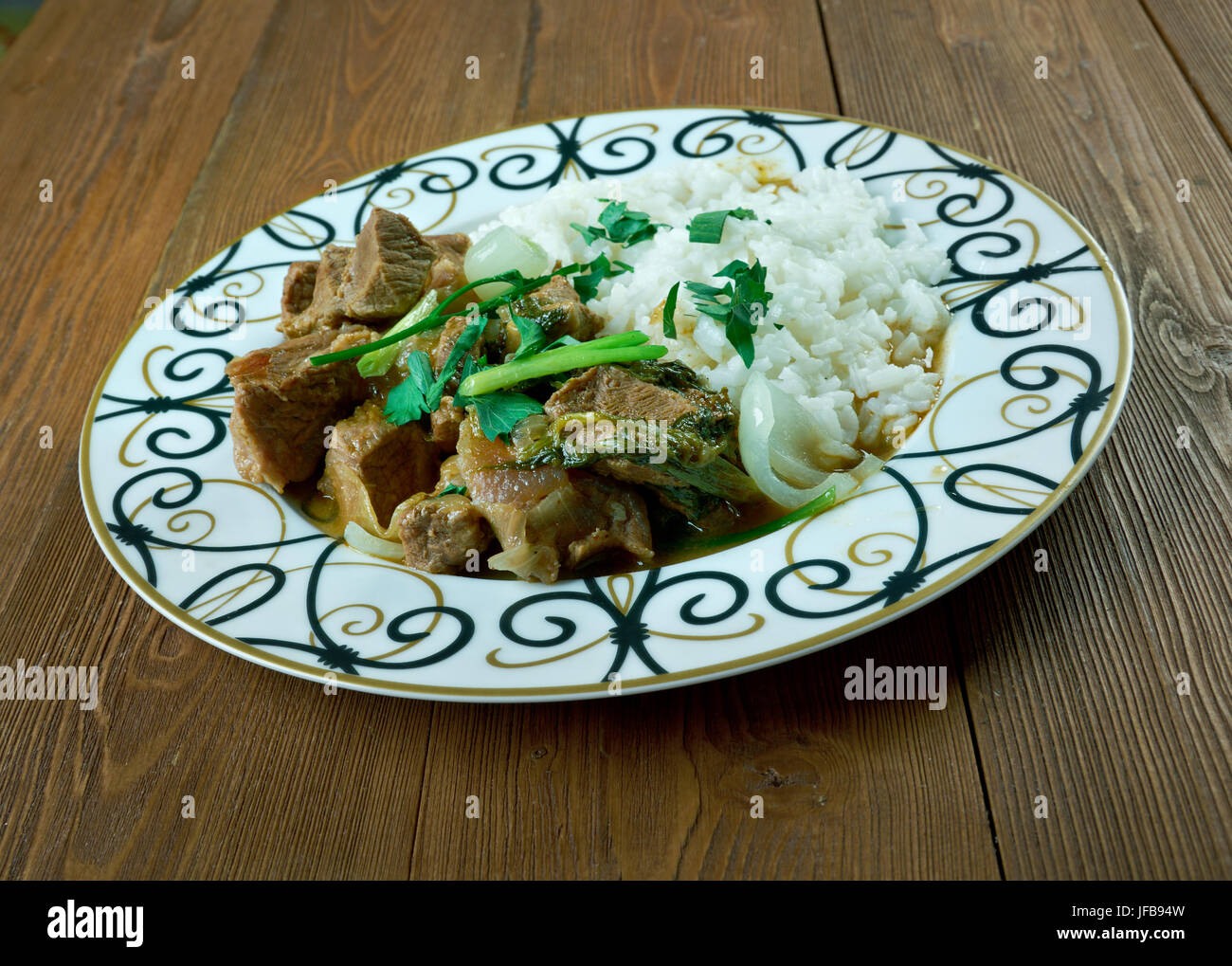 lamb with cardamom. Turkish meat dish Stock Photo Alamy