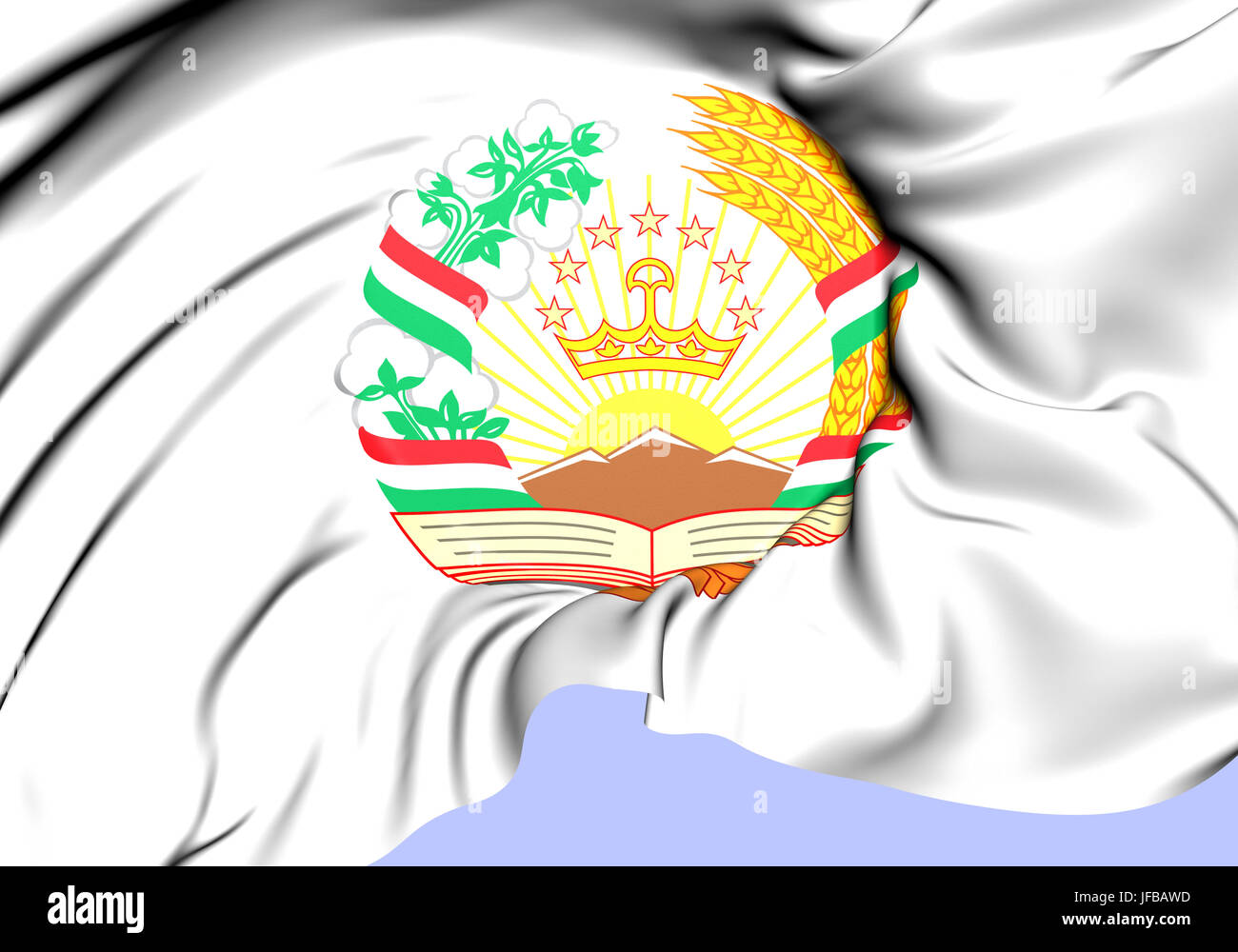 Tajikistan 3D Coat of Arms. Close Up. Stock Photo