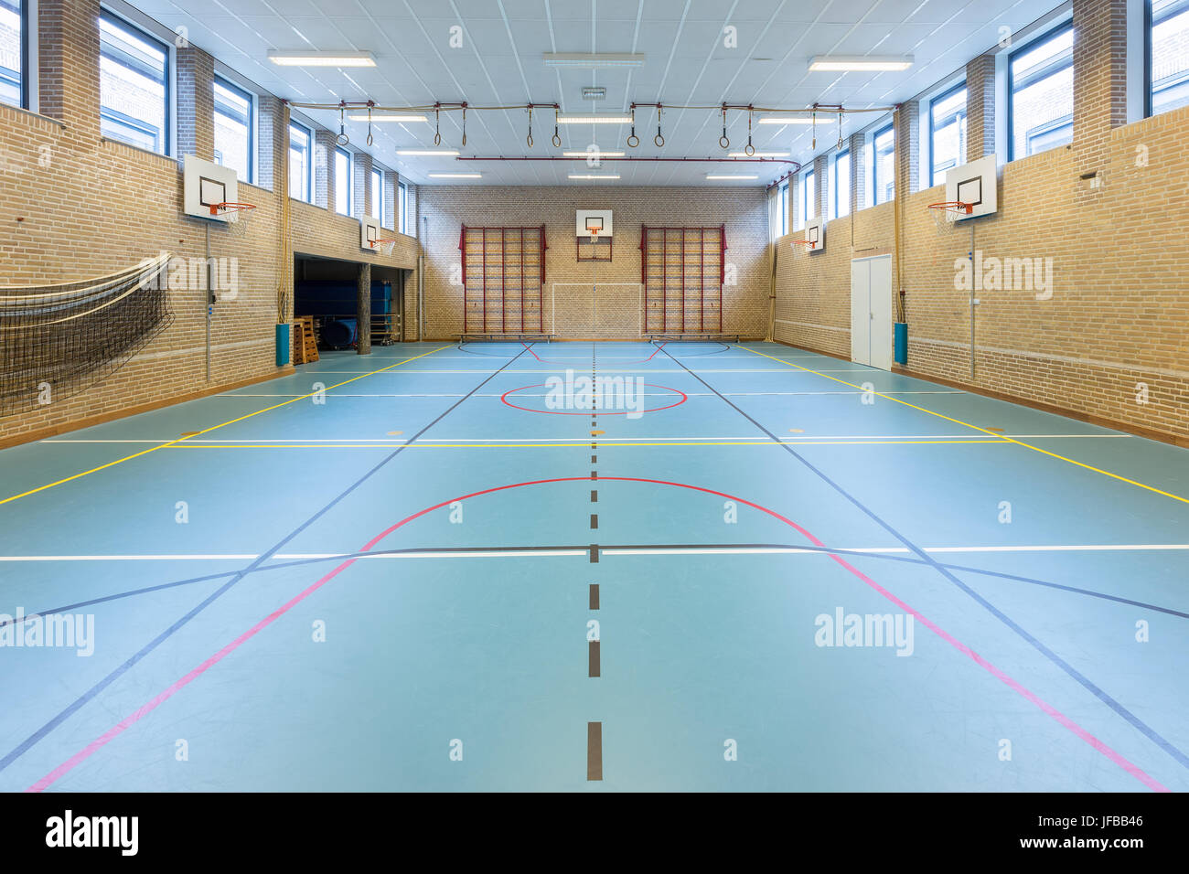 Interior dutch gymnasium for school sports Stock Photo
