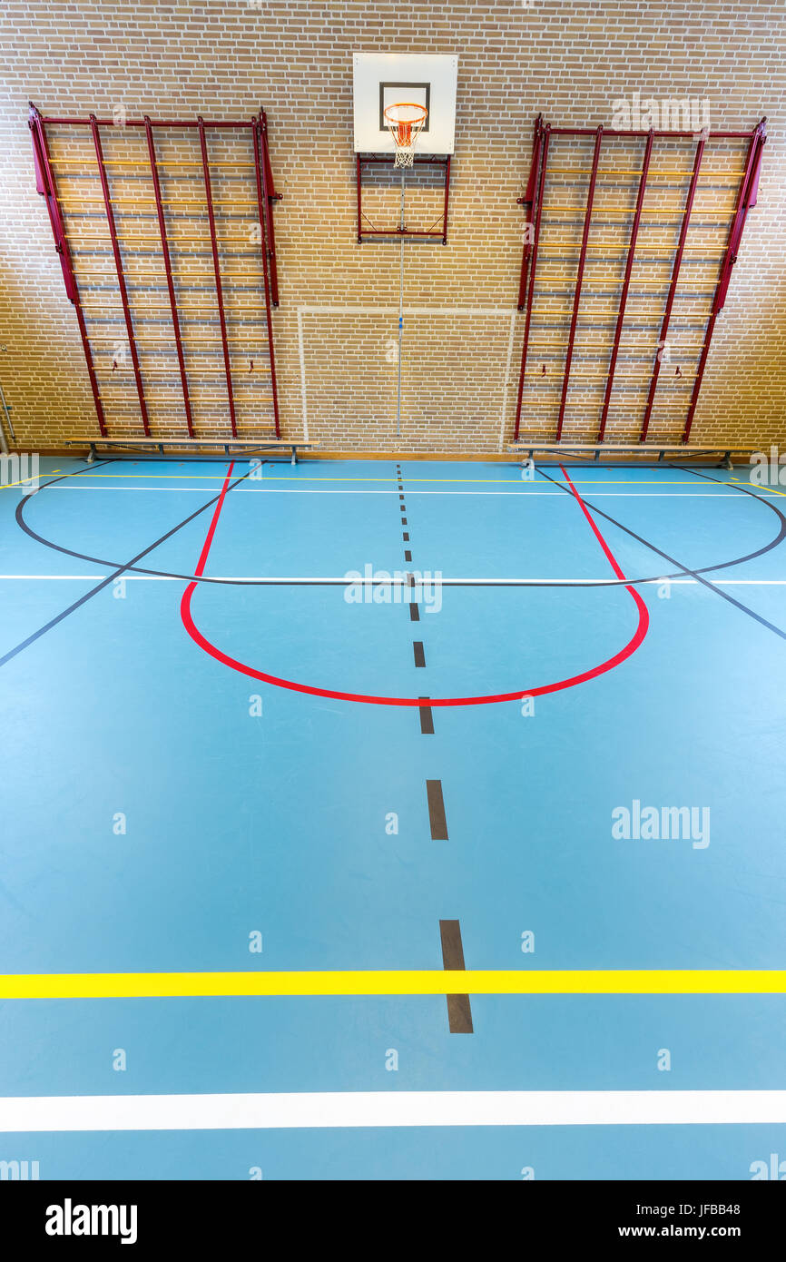 Empty european gymnasium for school sports Stock Photo