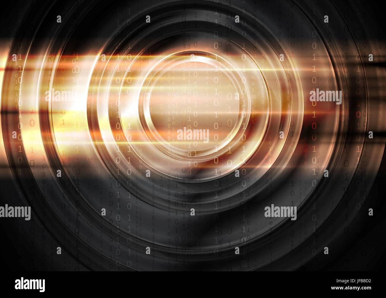 Abstract tech glowing background with circles Stock Photo