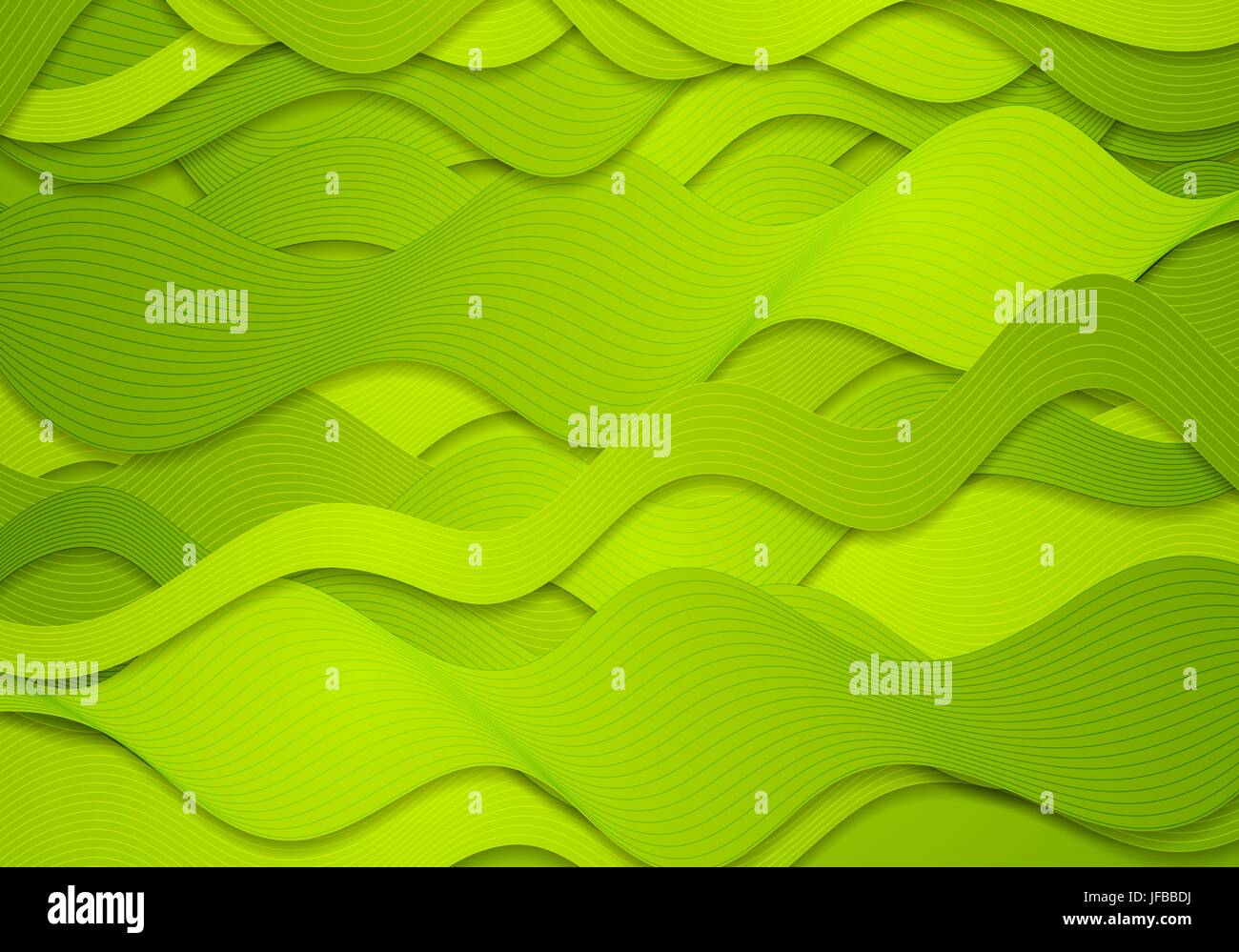 Abstract green curved waves Stock Photo