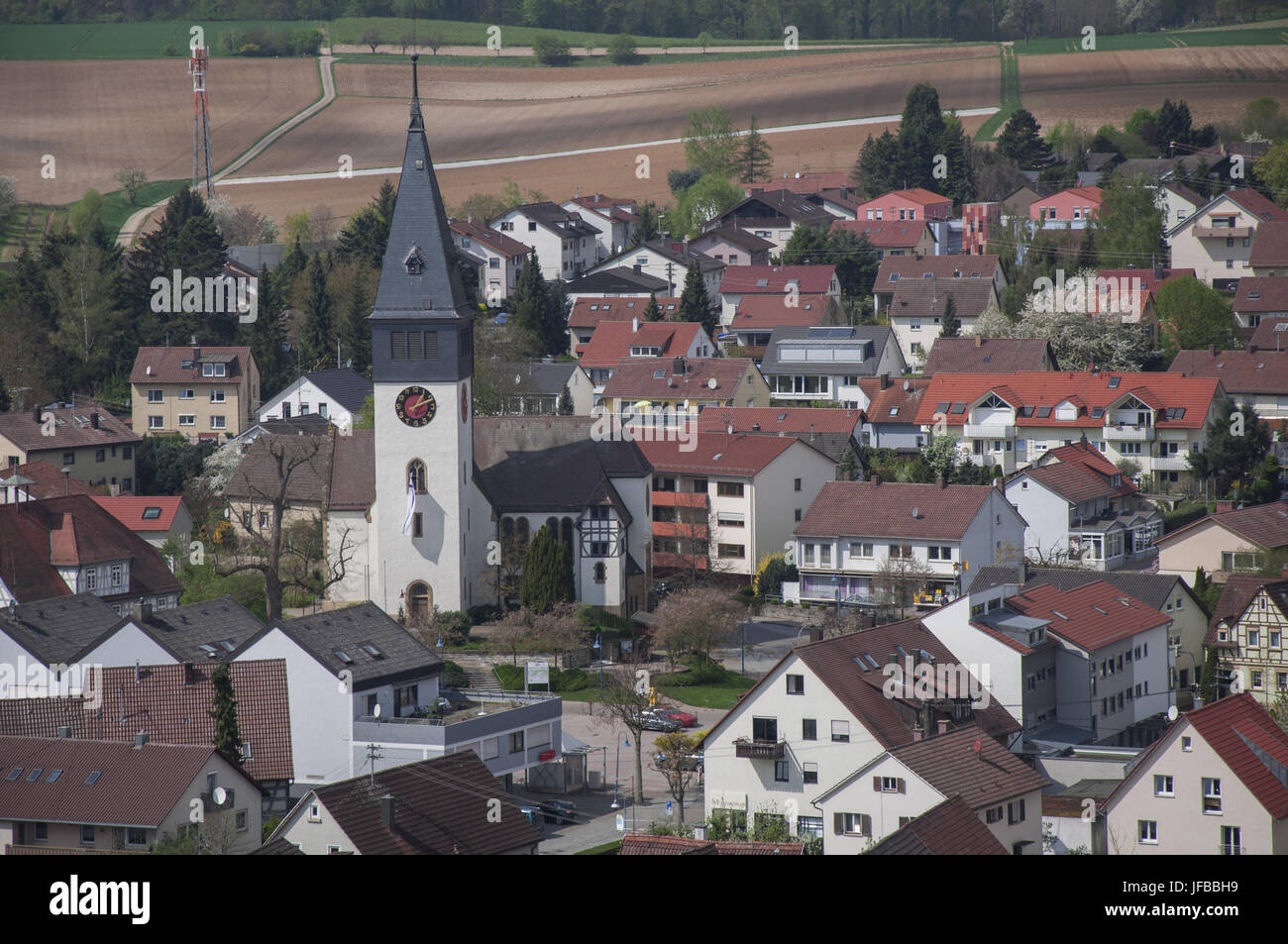 City panorama of Untergruppenbach, Germany Stock Photo