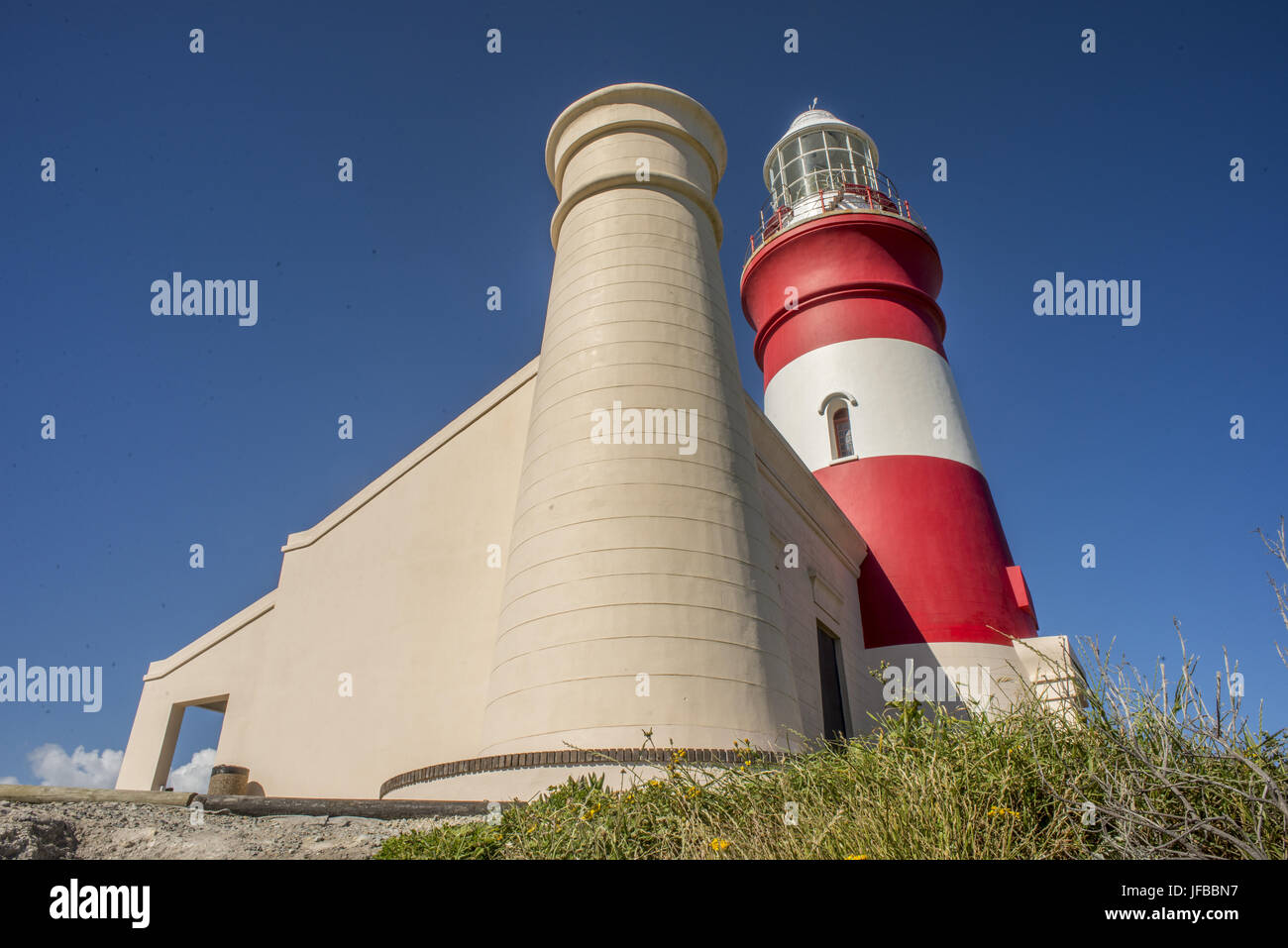 Lighthouse at Cape Agulhas Stock Photo