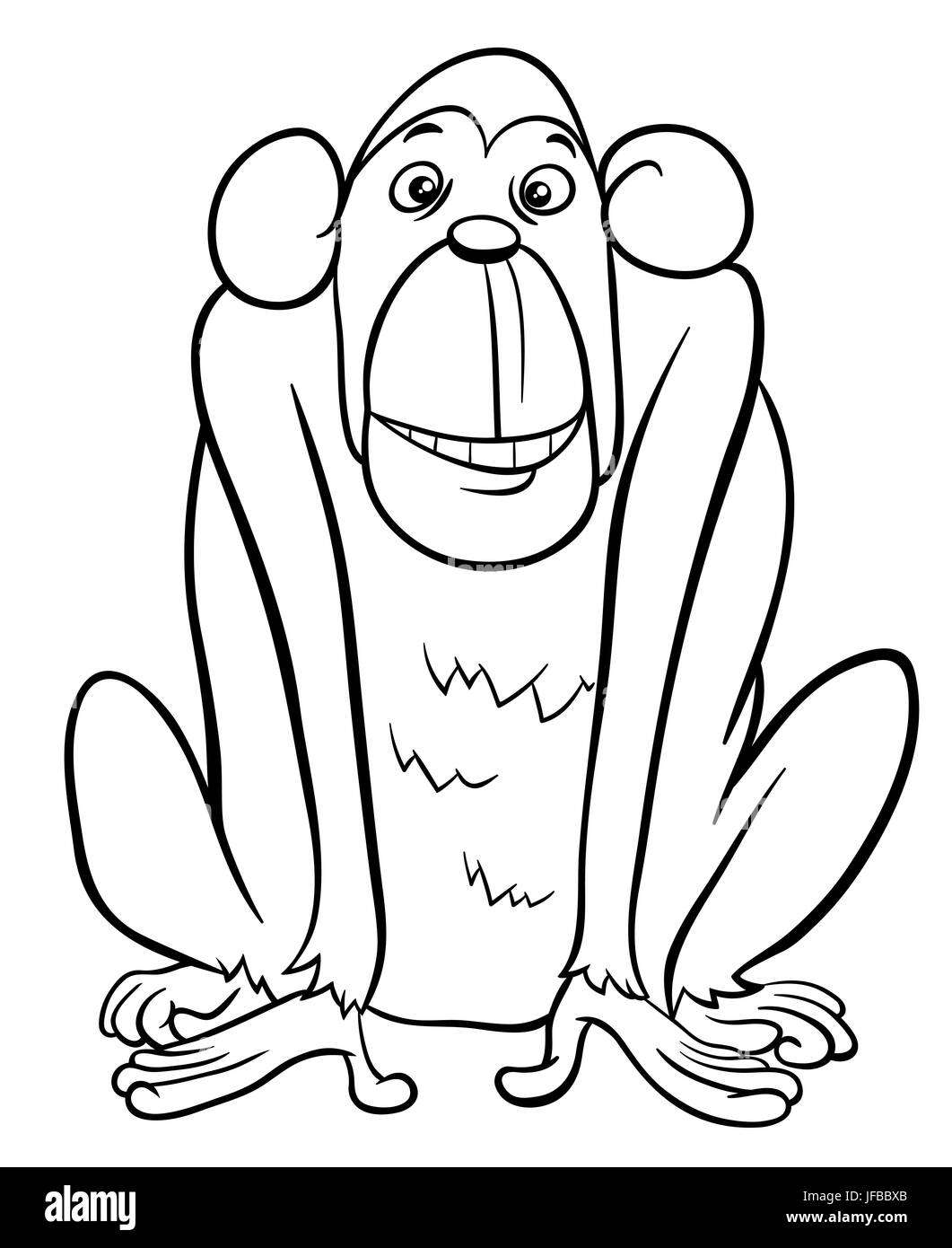 ape character coloring page Stock Photo