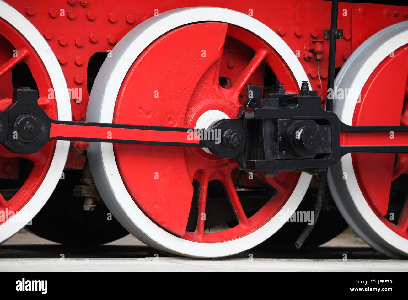 locomotive wheels flywheel Stock Photo