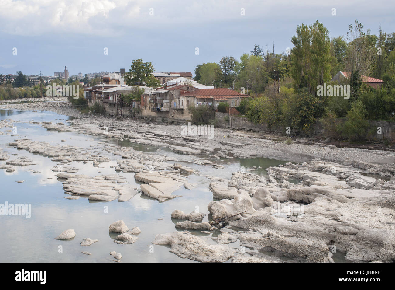 Rioni river in Kutaisi, Georgia Stock Photo